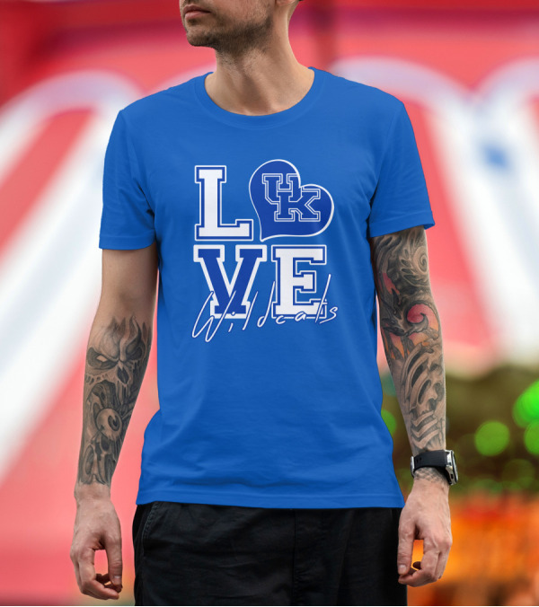 Premium T-Shirt: LOVE Kentucky Wildcats UK Heart Wildcats T-Shirt LOVE Kentucky Wildcats UK Heart Wildcats T-Shirt