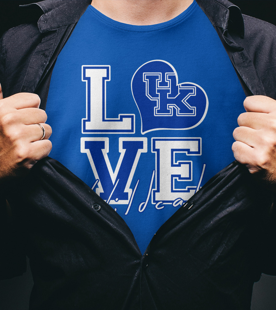 LOVE Kentucky Wildcats UK Heart Wildcats T-Shirt