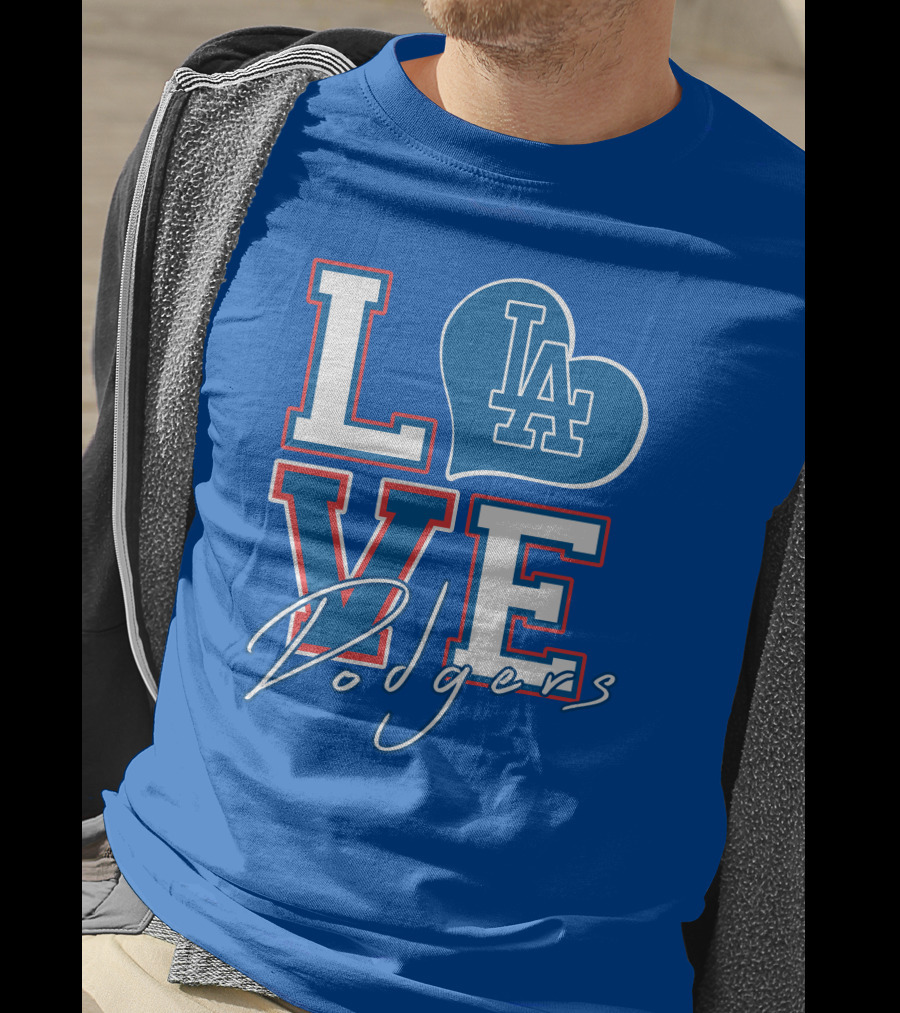 LOVE LA Dodgers Heart T-Shirt