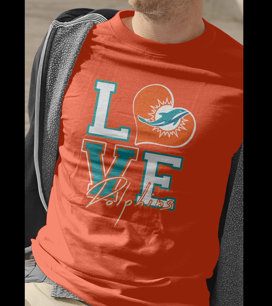 LOVE Dolphins Miami Heart T-Shirt