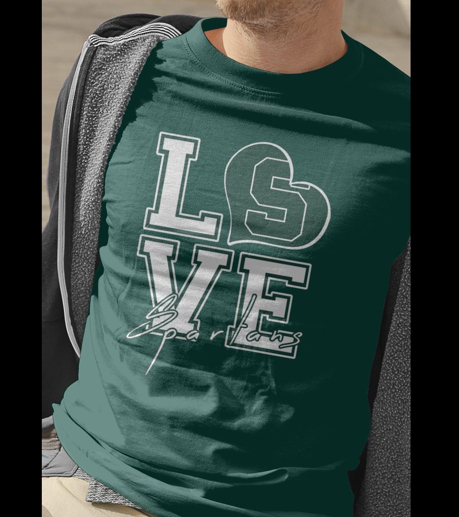 Love Spartans Michigan State Heart T-Shirt