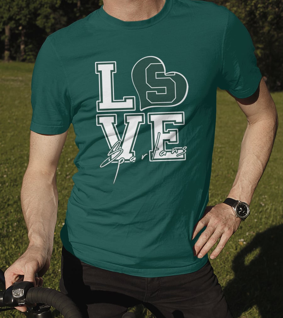 Love Spartans Michigan State Heart T-Shirt