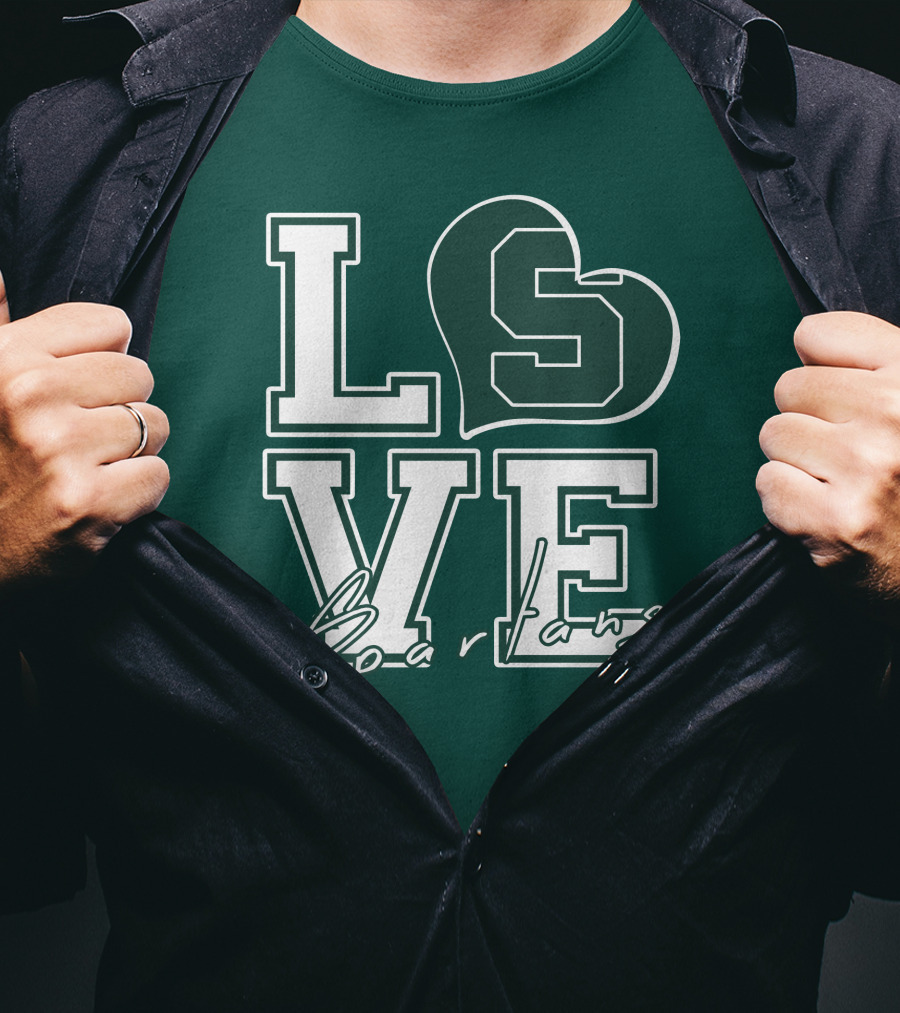 Love Spartans Michigan State Heart T-Shirt