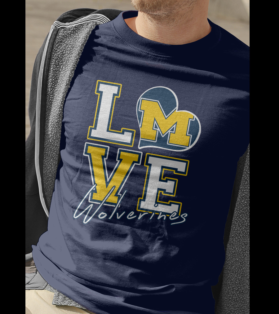 Love Michigan Wolverines Heart T-Shirt