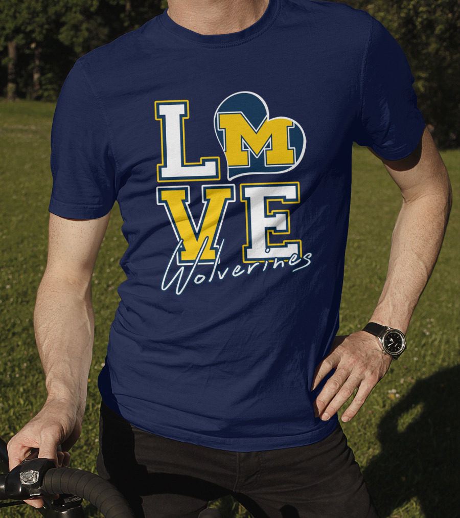 Love Michigan Wolverines Heart T-Shirt