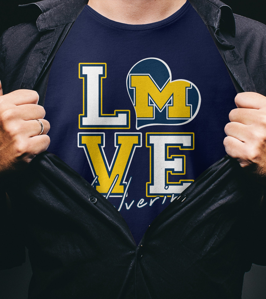 Love Michigan Wolverines Heart T-Shirt