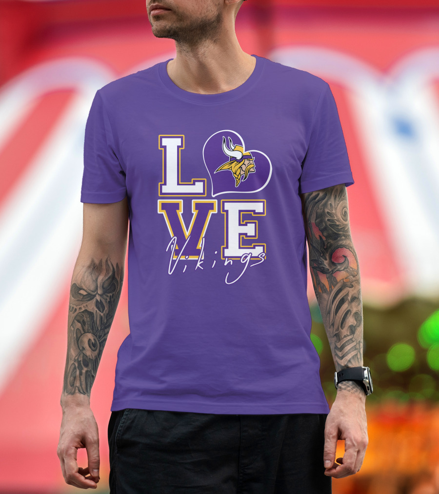 Love Minnesota Vikings Heart T-Shirt