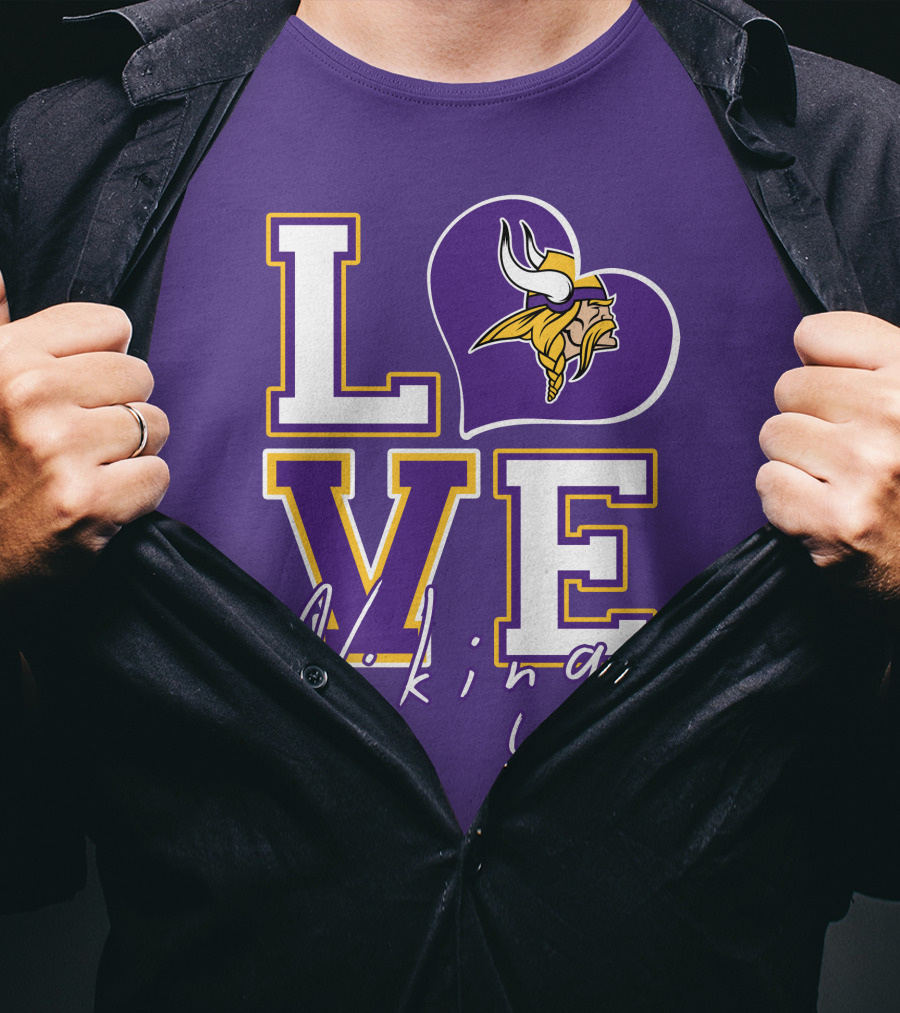 Love Minnesota Vikings Heart T-Shirt