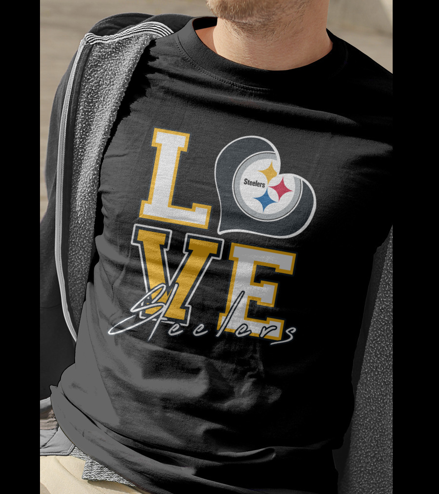 Steelers Love Pittsburgh Steelers Heart T-Shirt
