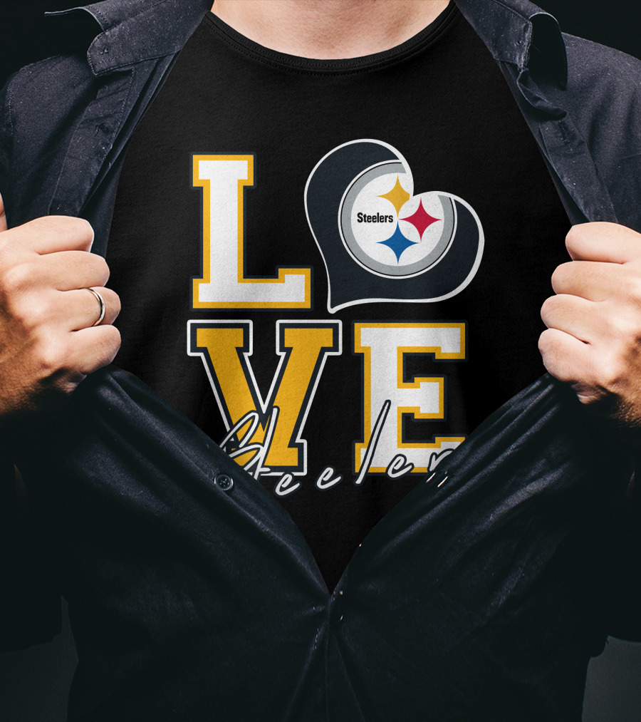 Steelers Love Pittsburgh Steelers Heart T-Shirt