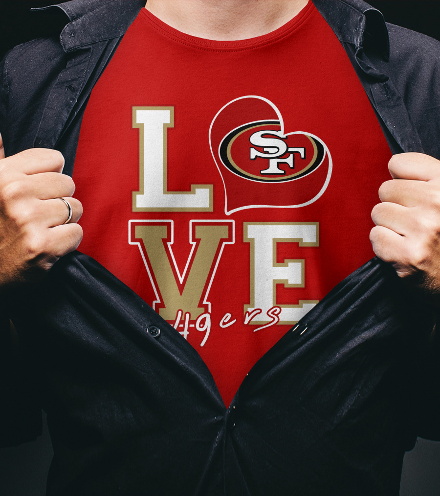 Love San Francisco 49ers Heart Sf 49ers T-Shirt