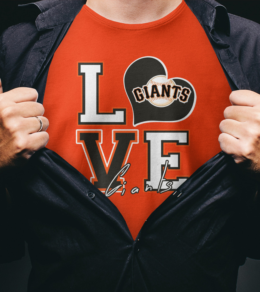 Love Giants San Francisco Baseball Enthusiast Typography T-Shirt