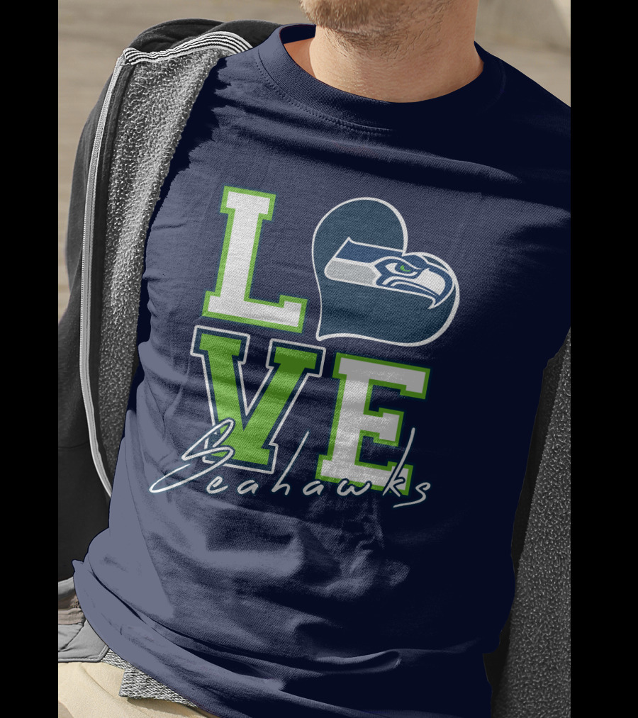 LOVE Seattle Seahawks Heart T-Shirt