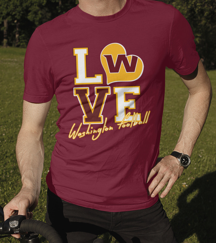 Washington Football Love W Heart T-Shirt