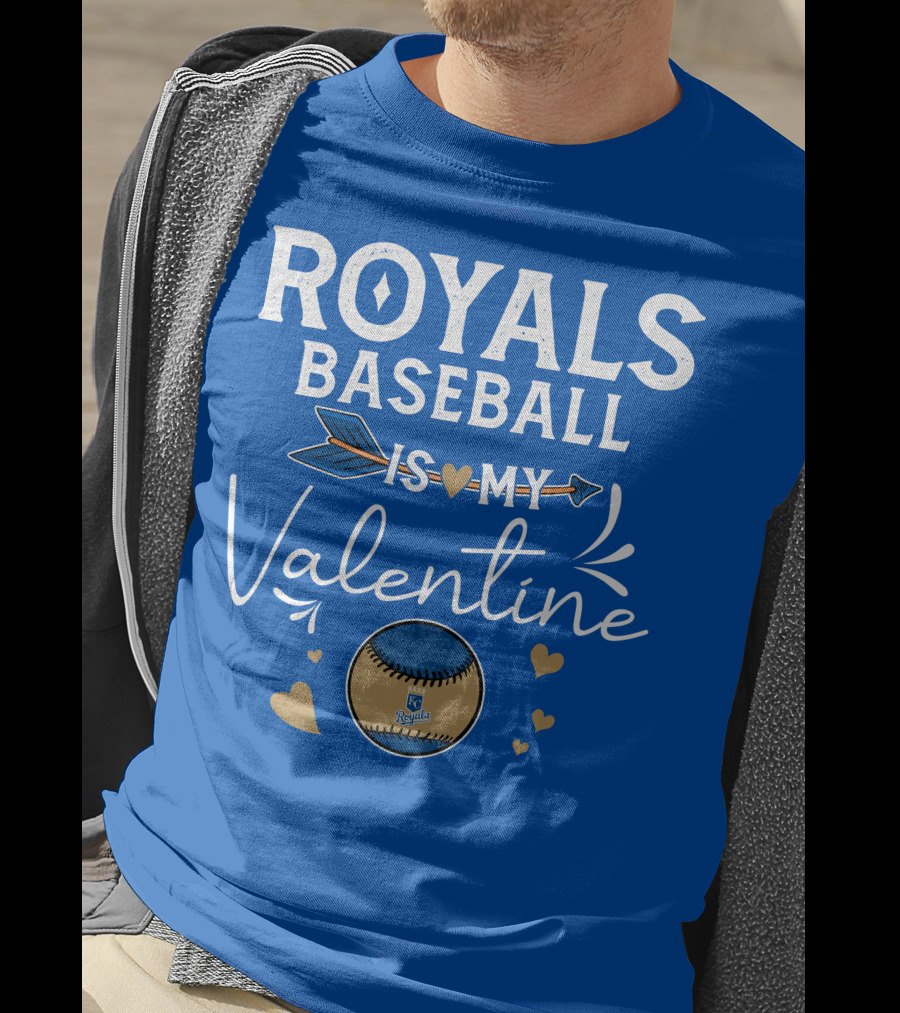Kansas City Royals Baseball Is My Valentine With Heart And Arrow T-Shirt