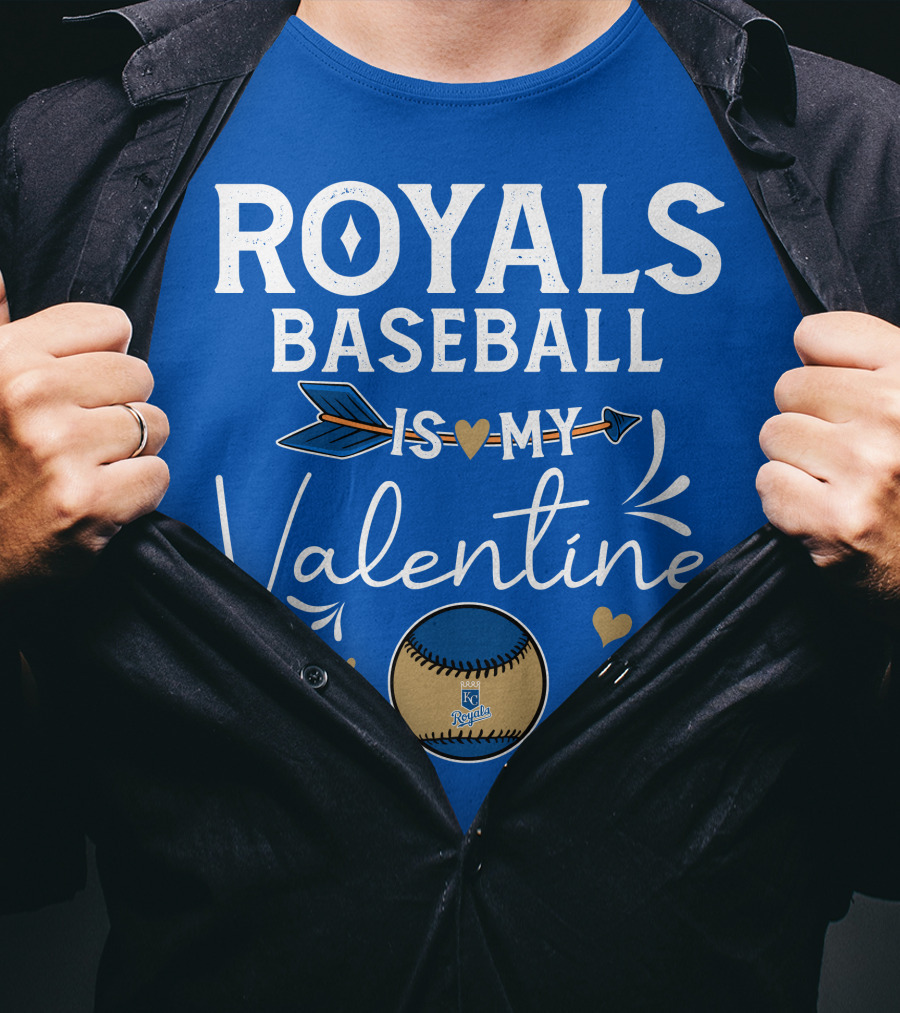 Kansas City Royals Baseball Is My Valentine With Heart And Arrow T-Shirt