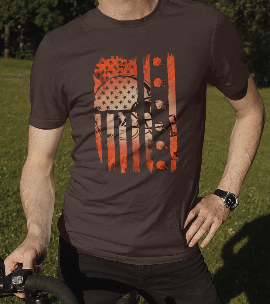 Cleveland Browns Helmet American Flag Edition T-Shirt