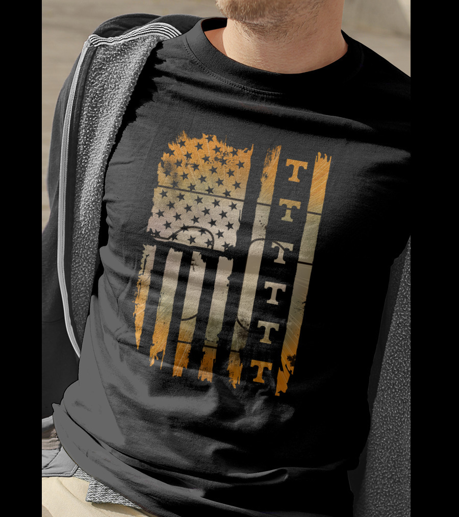 Tennessee Volunteers TTTT American Flag Distressed T-Shirt