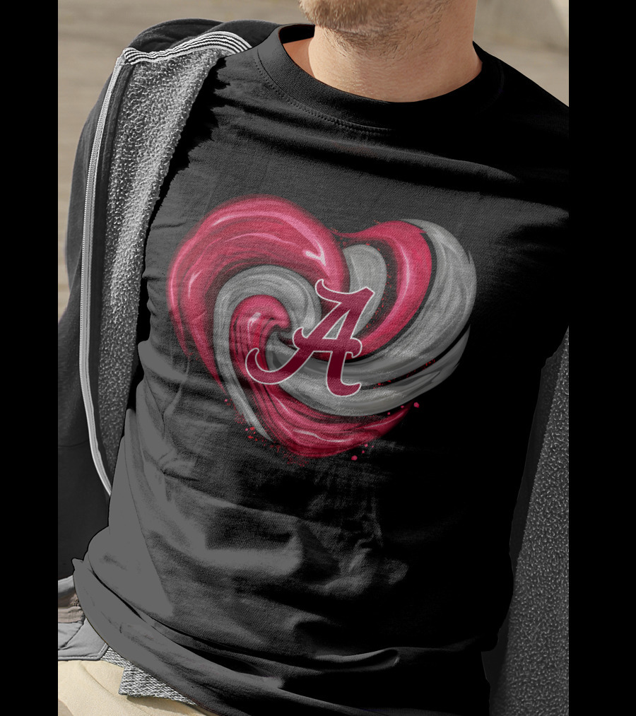 Alabama Crimson Tide Heart Swirl A T-Shirt