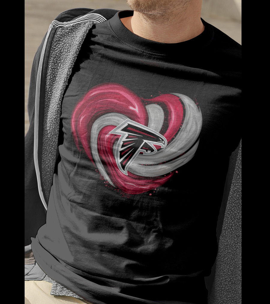 Atlanta Falcons Heart Swirl Emblem T-Shirt