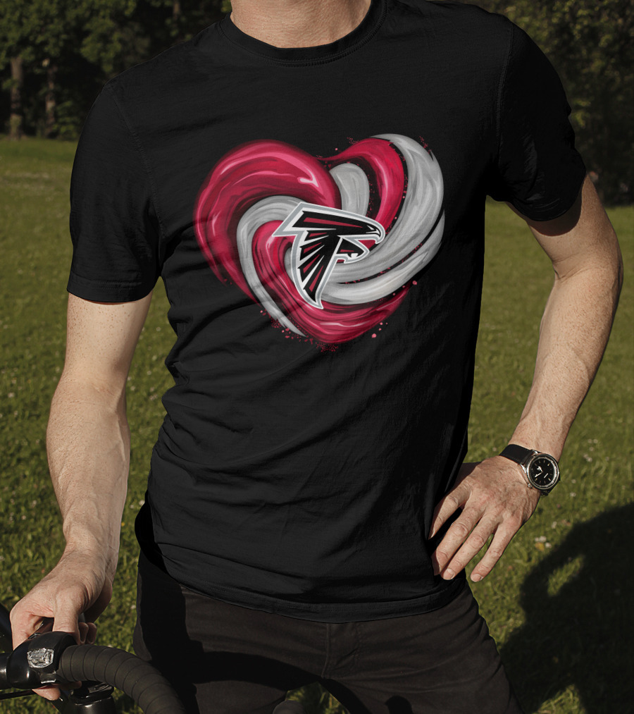 Atlanta Falcons Heart Swirl Emblem T-Shirt