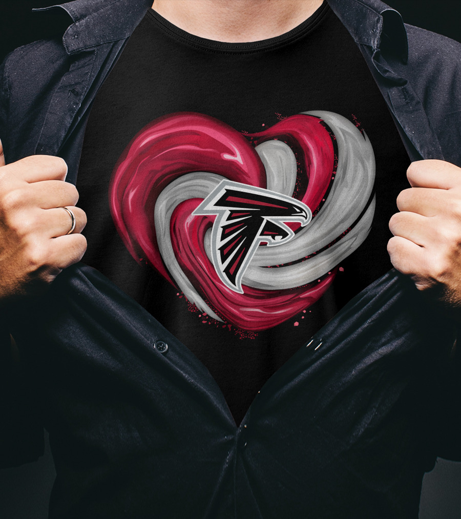 Atlanta Falcons Heart Swirl Emblem T-Shirt