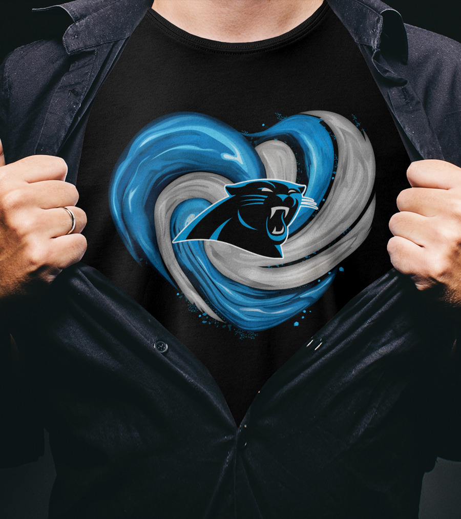 Carolina Panthers Heart Tornado T-Shirt
