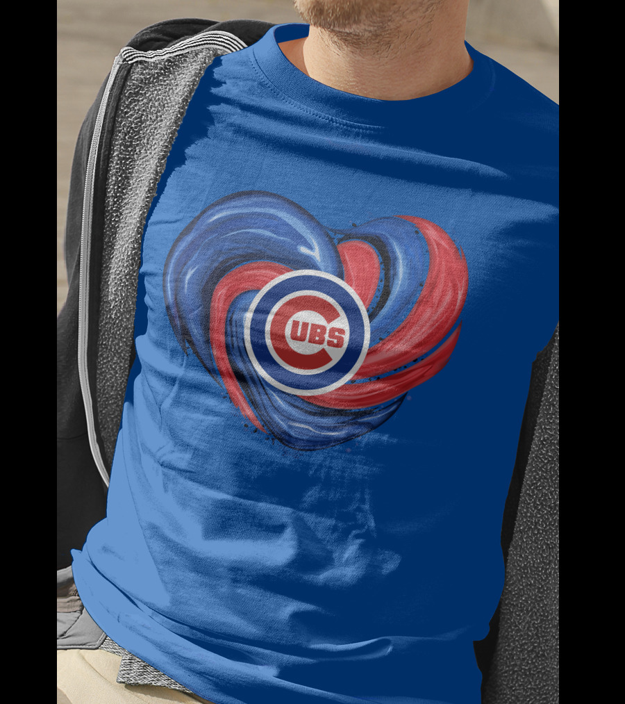 Cubs Heart Swirl Chicago Tornado T-Shirt