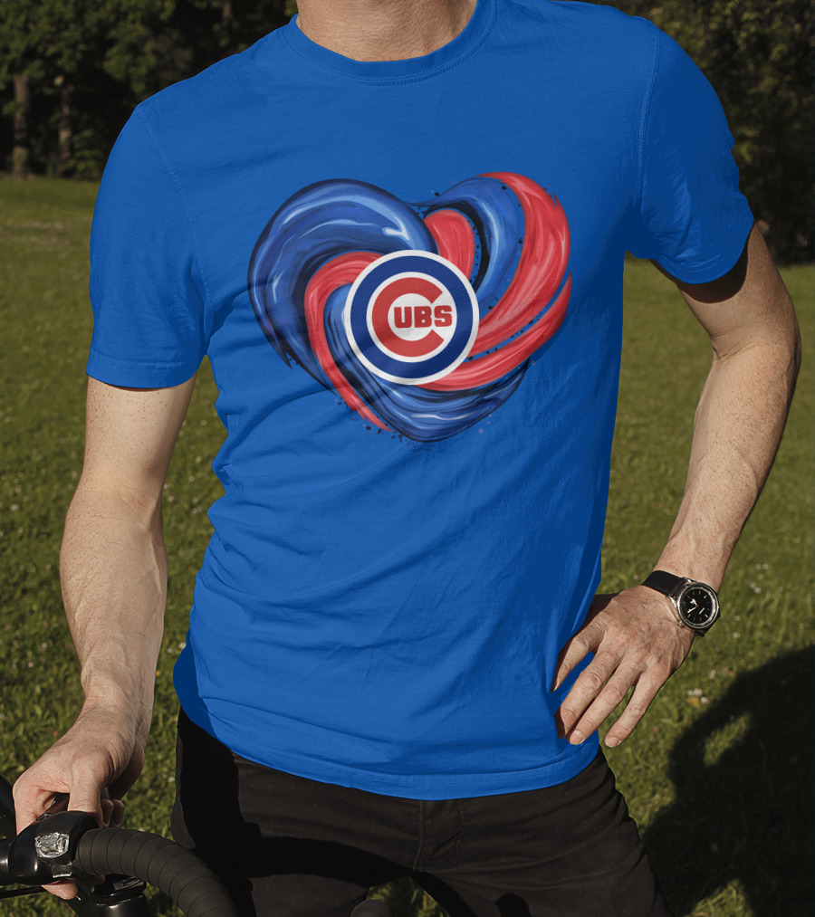 Cubs Heart Swirl Chicago Tornado T-Shirt