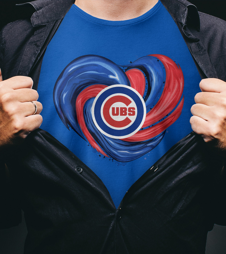 Cubs Heart Swirl Chicago Tornado T-Shirt
