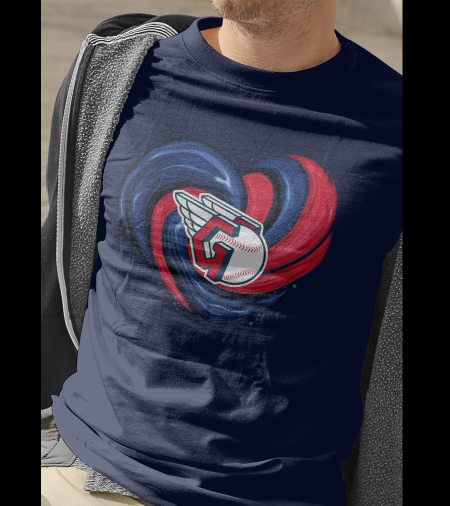 Cleveland Guardians Heart Tornado Baseball T-Shirt