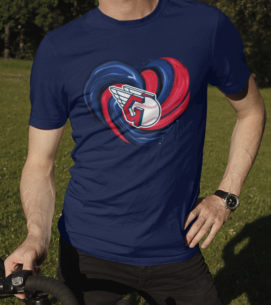 Cleveland Guardians Heart Tornado Baseball T-Shirt