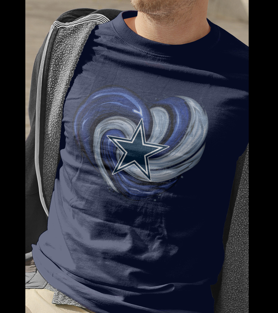 Dallas Cowboys Heart Swirl With Star T-Shirt