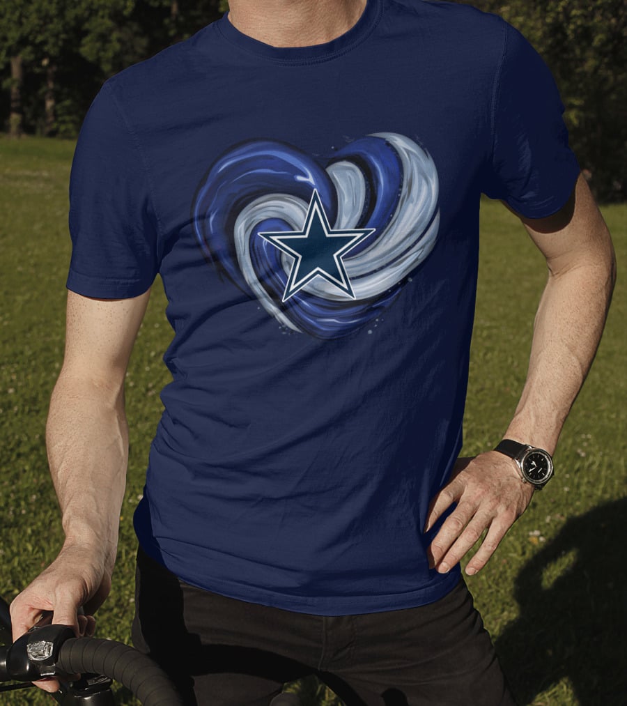 Dallas Cowboys Heart Swirl With Star T-Shirt