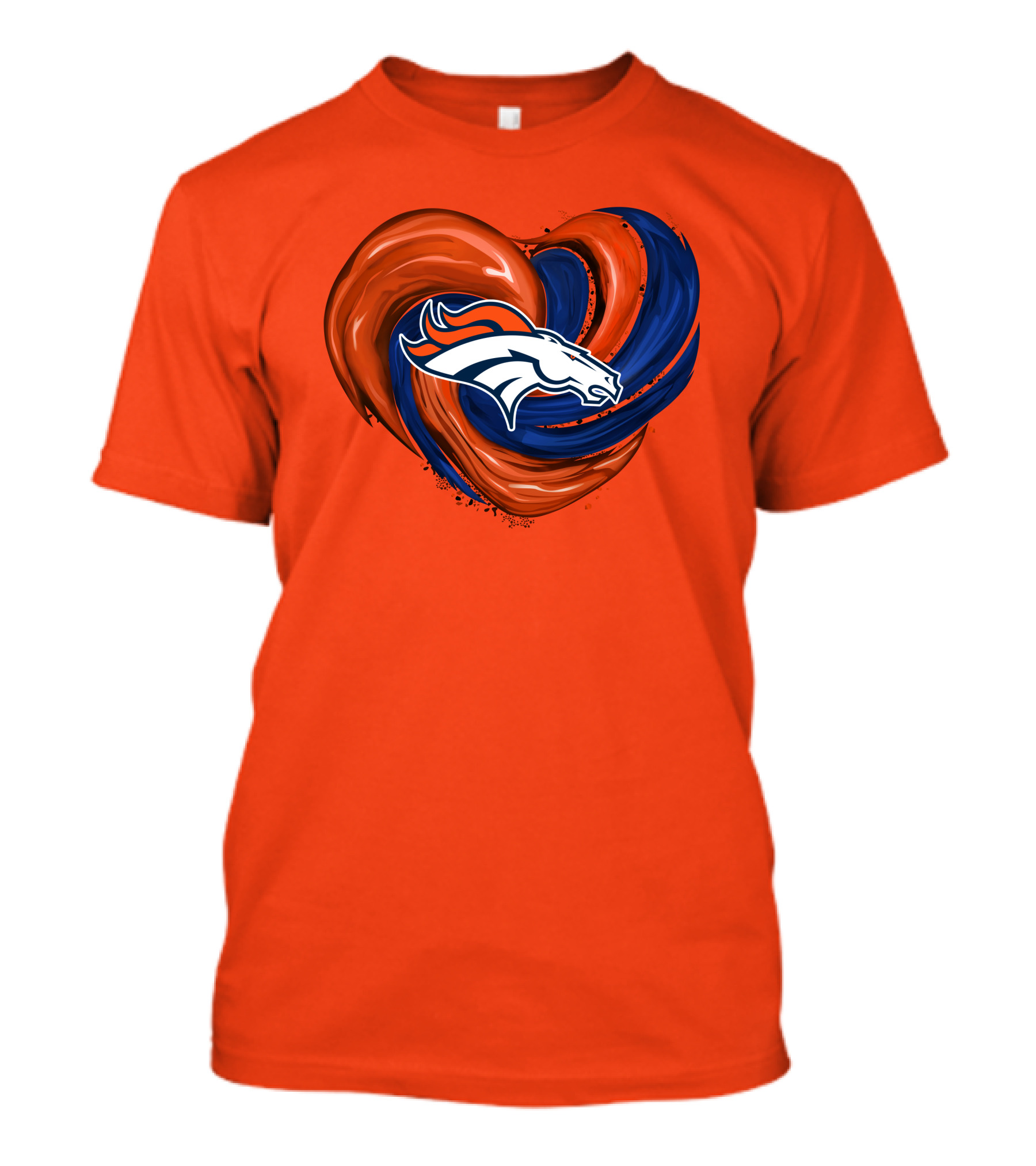 Denver Broncos Heart Logo Swirl T-Shirt