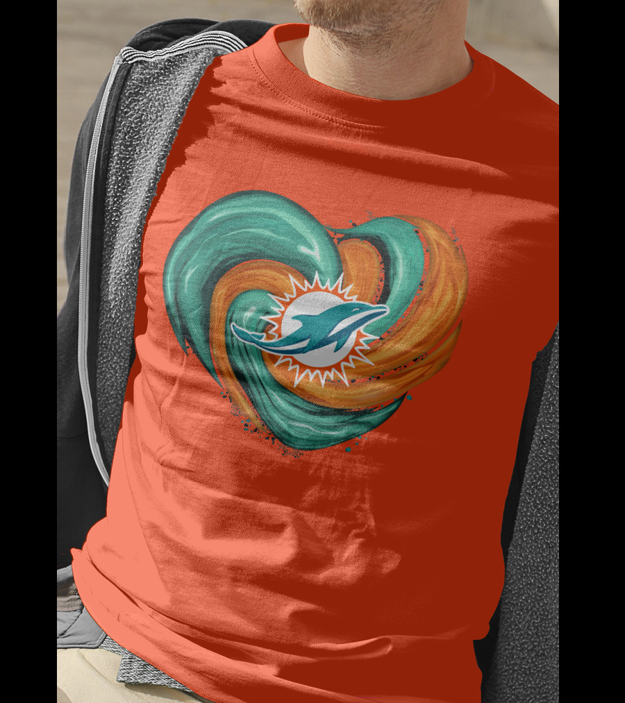 Miami Dolphins Heart Tornado Fan T-Shirt