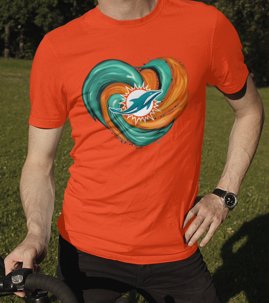 Miami Dolphins Heart Tornado Fan T-Shirt