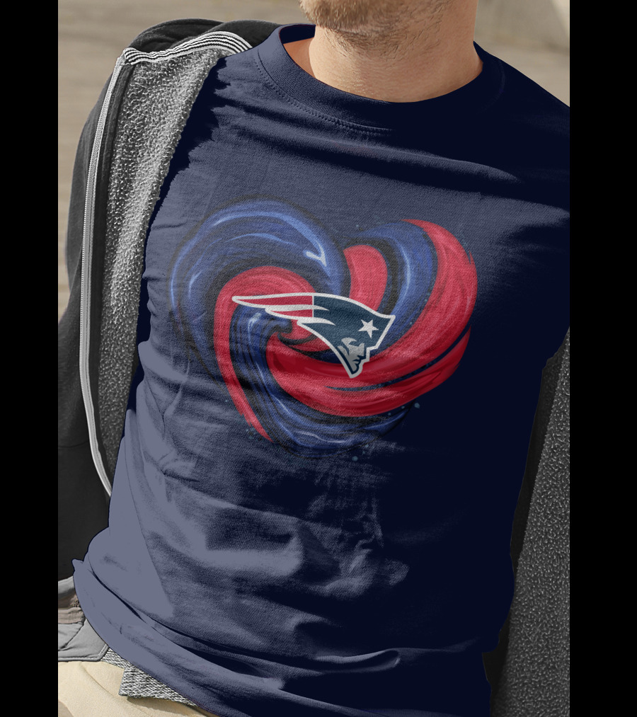 New England Patriots Heart Swirl T-Shirt