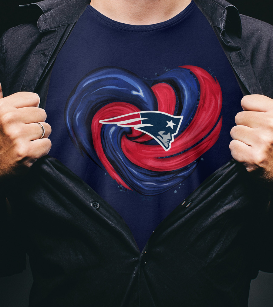 New England Patriots Heart Swirl T-Shirt