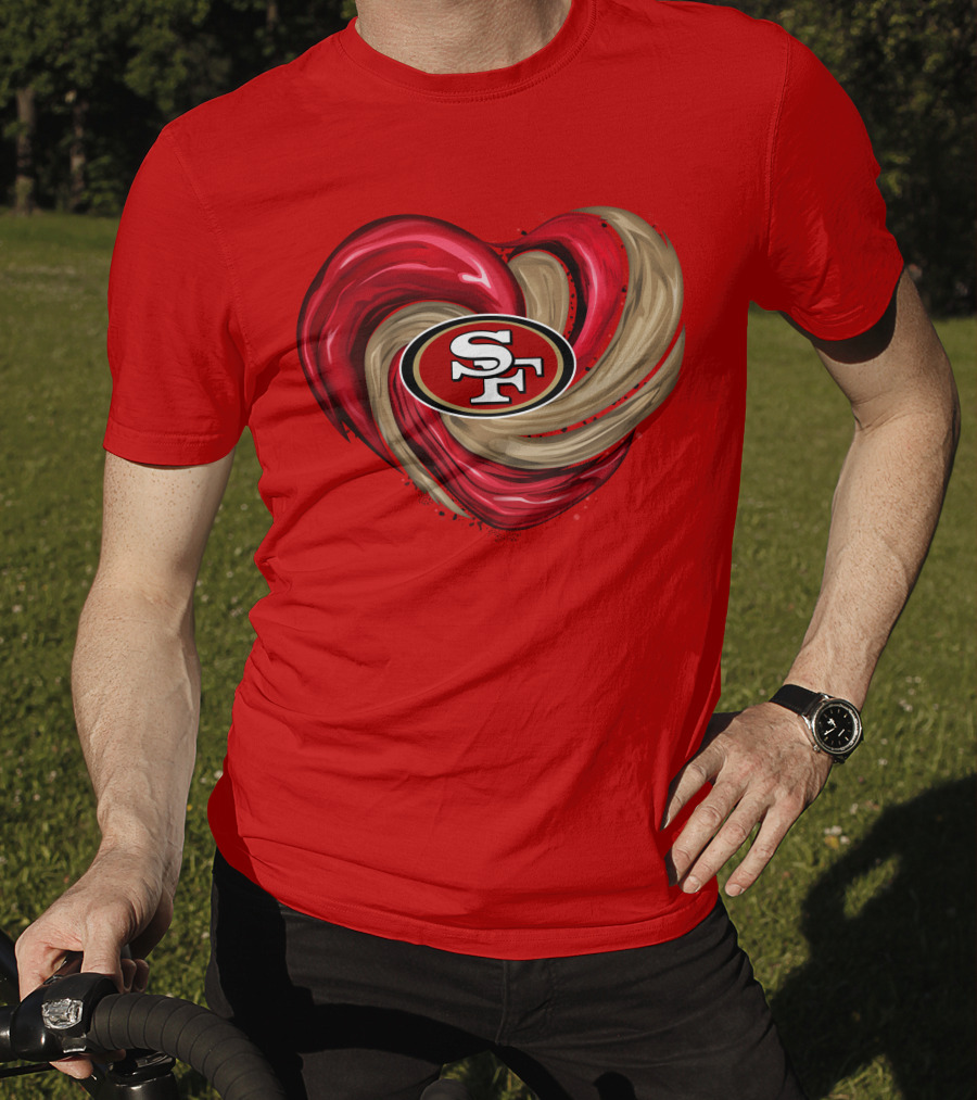 San Francisco 49ers Heart SF Logo Tornado T-Shirt