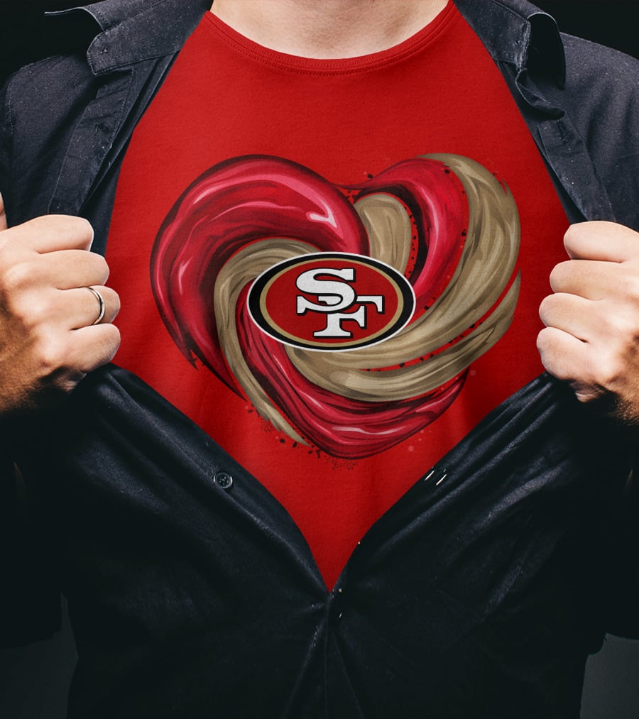 San Francisco 49ers Heart SF Logo Tornado T-Shirt