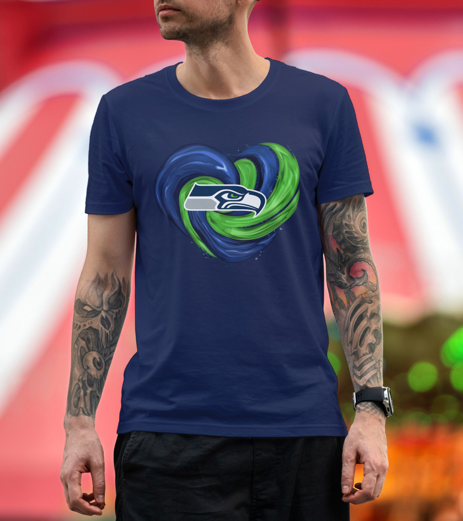 Seattle Seahawks Heart Logo Tornado T-Shirt