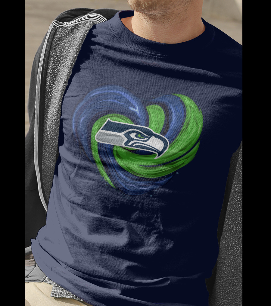 Seattle Seahawks Heart Logo Tornado T-Shirt