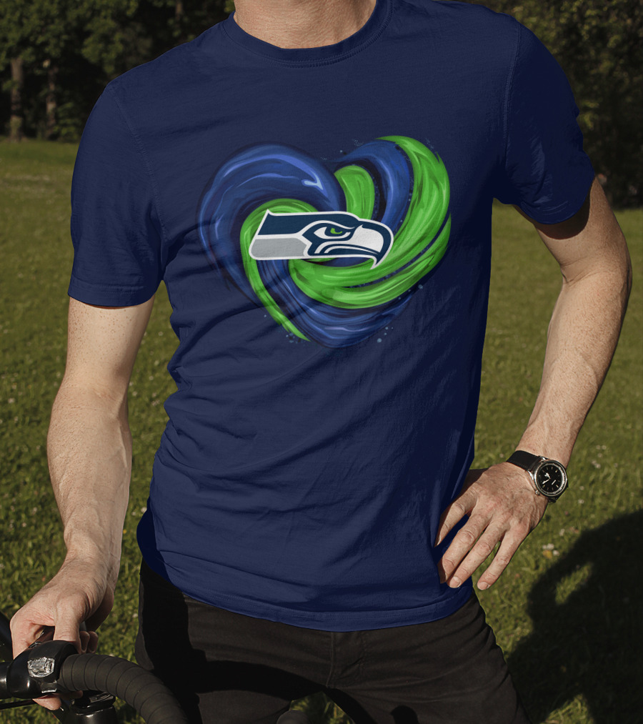 Seattle Seahawks Heart Logo Tornado T-Shirt