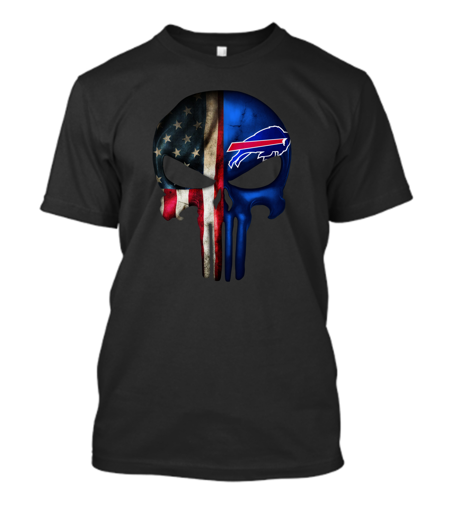 The Punisher Skull American Flag Buffalo Bills T-Shirt