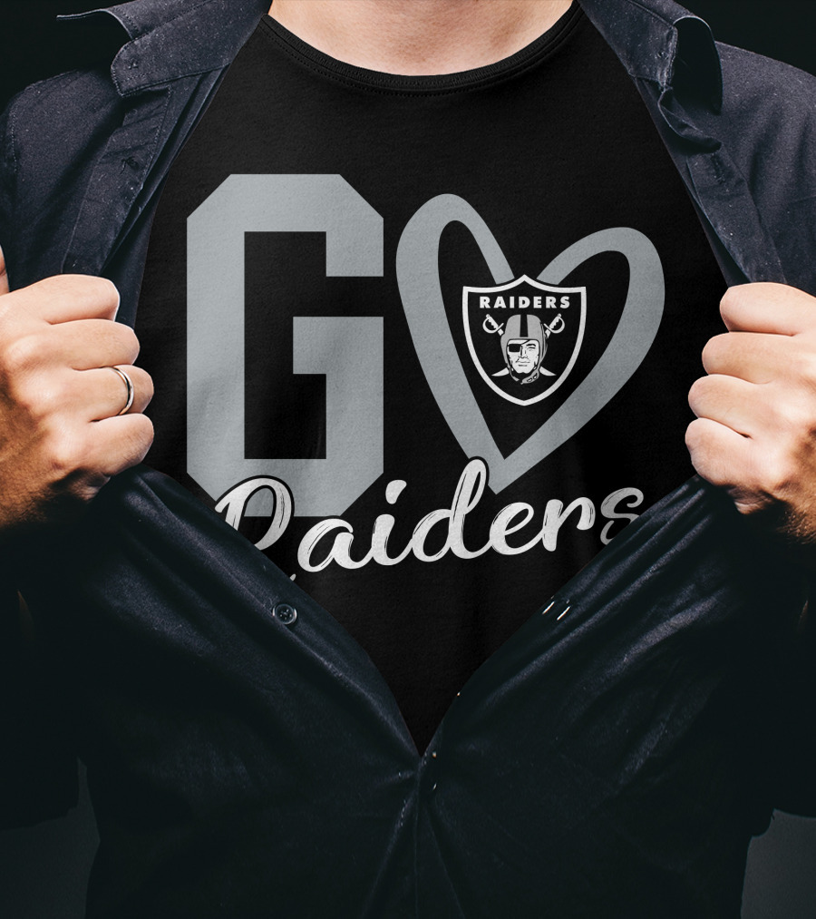 Go Raiders Heart Logo Las Vegas Raiders T-Shirt