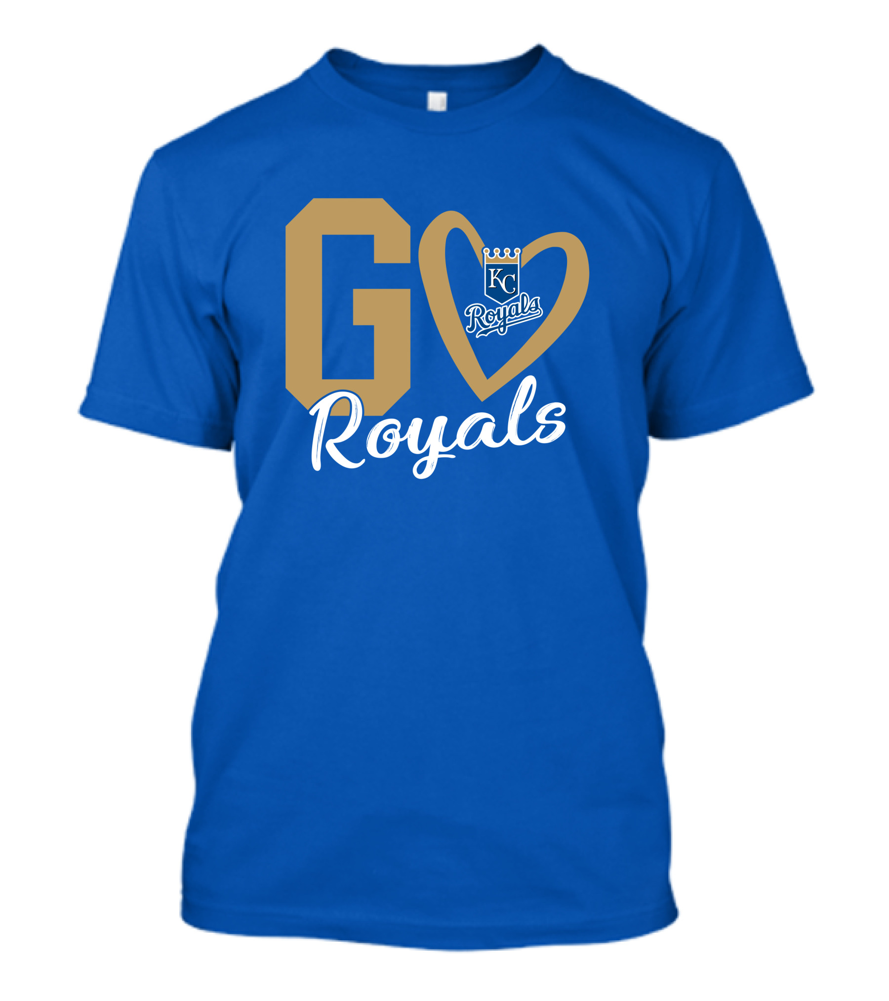 Go Royals KC Heart Crown Logo Royals T-Shirt