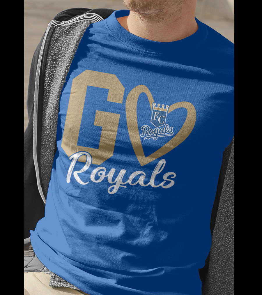 Go Royals KC Heart Crown Logo Royals T-Shirt