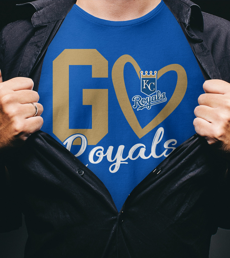 Go Royals KC Heart Crown Logo Royals T-Shirt