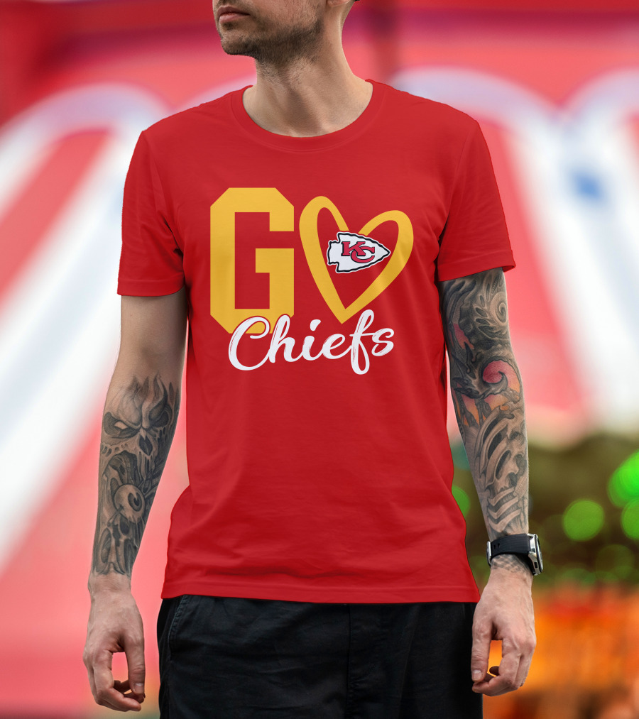 Go Chiefs KC Heart T-Shirt